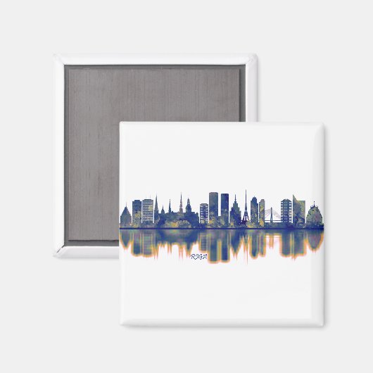 Riga Skyline Magnet (Vorderseite/Rückseite)