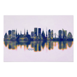 Riga Skyline Poster