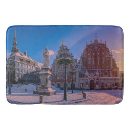 Riga Town Hall Platz im Winter Badematte