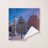 Riga Town Hall Platz im Winter Badhandtuch Set (Waschlappen)