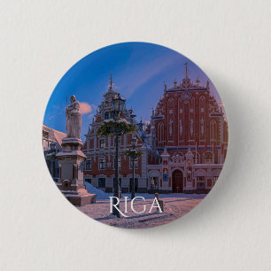 Riga Town Hall Platz im Winter Button