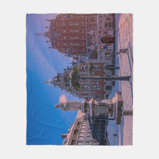 Riga Town Hall Platz im Winter Fleecedecke (Vorderseite)