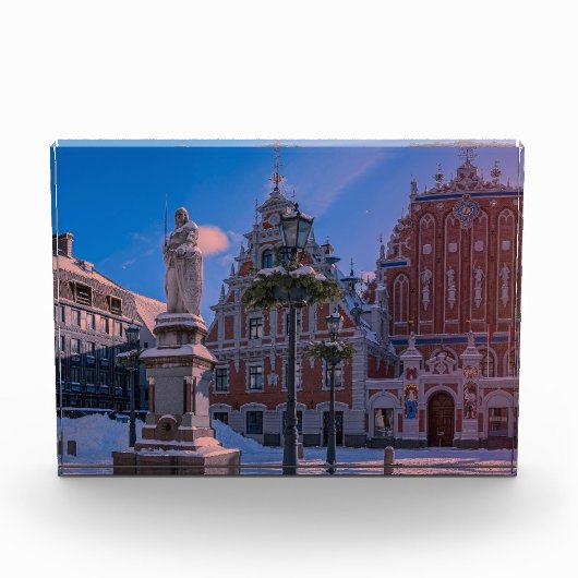 Riga Town Hall Platz im Winter Fotoblock (Vorderseite)