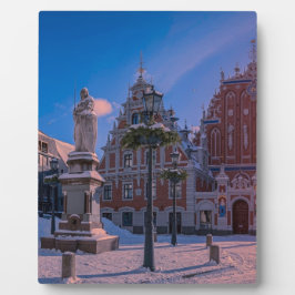 Riga Town Hall Platz im Winter Fotoplatte