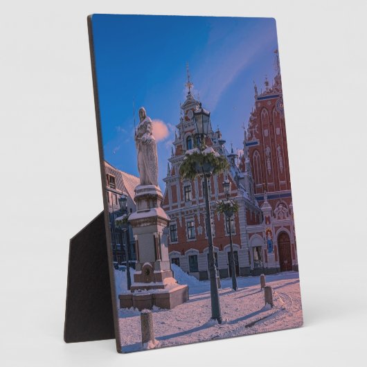 Riga Town Hall Platz im Winter Fotoplatte (Seite)