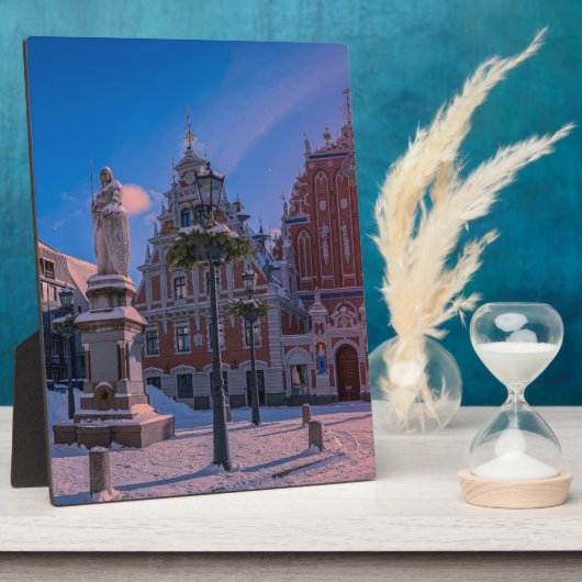 Riga Town Hall Platz im Winter Fotoplatte (Seite)