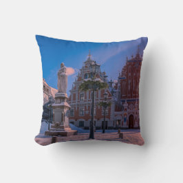 Riga Town Hall Platz im Winter Kissen