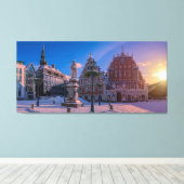Riga Town Hall Platz im Winter Leinwanddruck (Insitu (Holzboden))