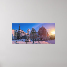 Riga Town Hall Platz im Winter Leinwanddruck