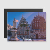 Riga Town Hall Platz im Winter Magnetkarte (Vorne/Hinten)