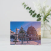 Riga Town Hall Platz im Winter Postkarte (Stehend Vorderseite)