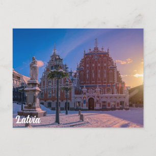 Riga Town Hall Platz im Winter Postkarte