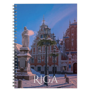 Riga Town Hall Square im Winter Notebook Notizblock