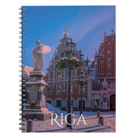 Riga Town Hall Square im Winter Notebook Notizblock (Vorderseite)