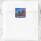 Riga Town Hall Square im Winter Square Sticker (Tasche)