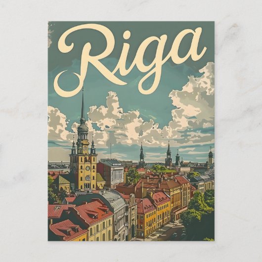 Riga Vintage Postkarte (Vorderseite)