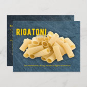 Rigatoni al Forno Italienisches Restaurant Rezept Postkarte (Vorne/Hinten)