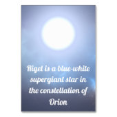 Rigel Tischnummer (Rückseite)