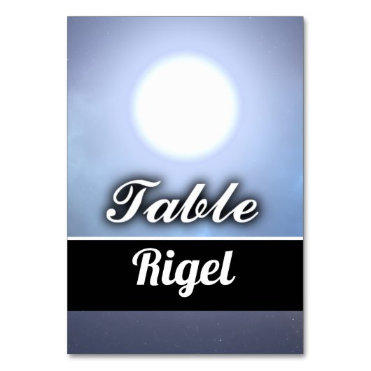 Rigel Tischnummer (Vorderseite)