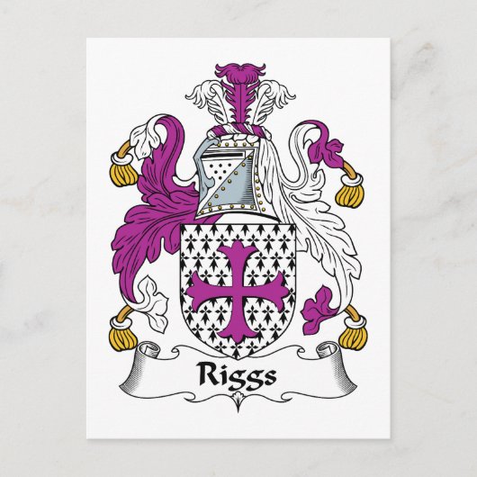 Riggs Familienwappen Postkarte (Vorderseite)