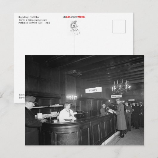 Riggs Gebäude Post Office Postkarte (Vorne/Hinten)