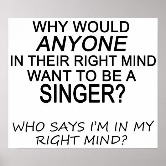 Right Mind Singer Poster (Vorne)