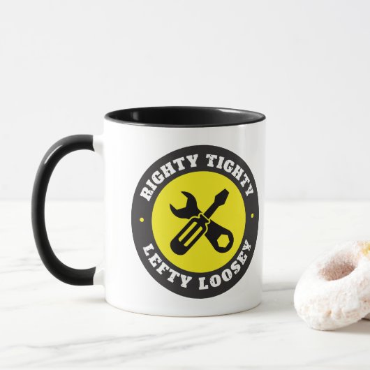Righty Tighty Lefty Loosey Tasse (Mit Donut)