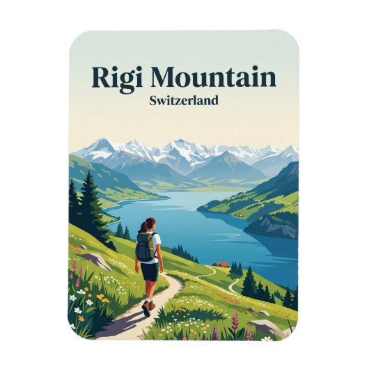 Rigi-Berg Schweiz Magnet (Vertikal)