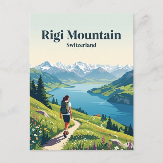 Rigi-Berg Schweiz Postkarte (Vorderseite)