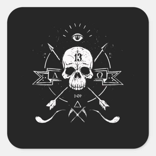 Rigor Mortis Quadratischer Aufkleber (Vorderseite)