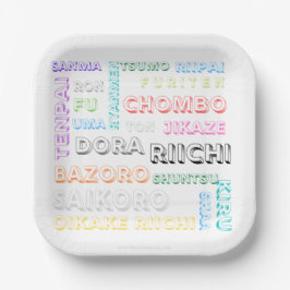 Riichi mahjong Papierplatte - ein Schriftart, viel Pappteller