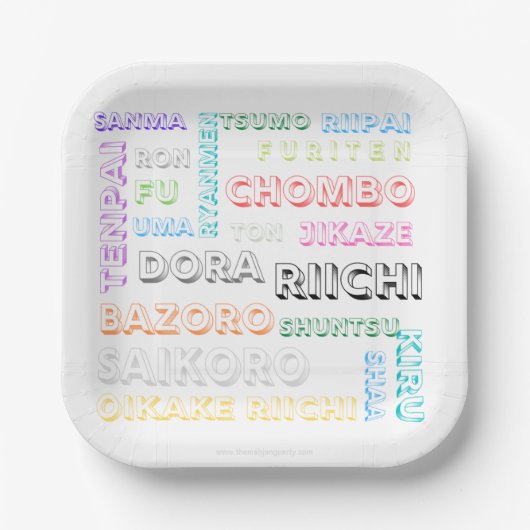 Riichi mahjong Papierplatte - ein Schriftart, viel Pappteller (Vorderseite)