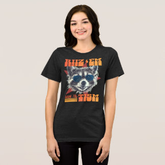 Riiz Em mit dem Tism Wilde Waschbär 90er Bootleg Tri-Blend Shirt