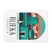 Rijeka Croatia Vintag Minimal Foto Magnet (Horizontal)