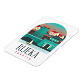 Rijeka Croatia Vintag Minimal Foto Magnet (Linke Seite)