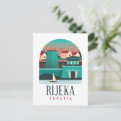 Rijeka Croatia Vintage Travel Magnet Postkarte (Stehend Vorderseite)