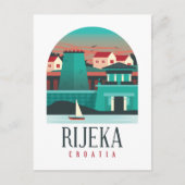 Rijeka Croatia Vintage Travel Magnet Postkarte (Vorderseite)