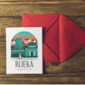 Rijeka Croatia Vintage Travel Magnet Postkarte