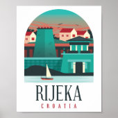 Rijeka Kroatien Vintages Minimalplakat Poster (Vorne)