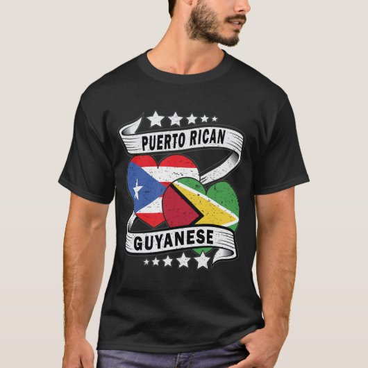 Rikanflagge von Guyana und Puerto T-Shirt (Vorderseite)