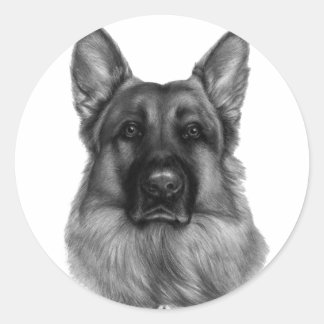 Rikko, Deutscher Schäferhund Runder Aufkleber
