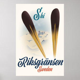 Riksgränsen Schweden Skitotoart Poster