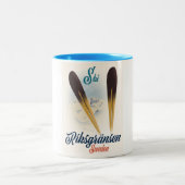 Riksgränsen Schweden Skitotoart Zweifarbige Tasse (Mittel)