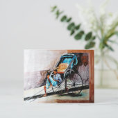 Rikshaw Puller Postkarte (Stehend Vorderseite)