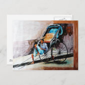 Rikshaw Puller Postkarte (Vorne/Hinten)