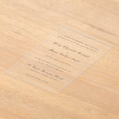 Riley Black and White Elegante Wedding Acryleinladungen (Ablage )