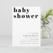 RILEY Bold Bohemisch Retro Foto Baby Dusche Einladung (Stehend Vorderseite)