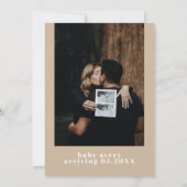 RILEY Bold Boho Beige Cream Moderne Babydusche Einladung (Rückseite)