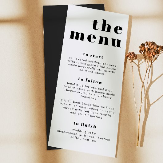 RILEY Bold Modern Retro Long Let's Eat Menu Card Menükarte