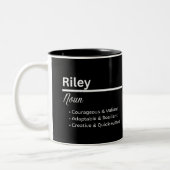 Riley Boy Personalized Name Definition Zweifarbige Tasse (Links)